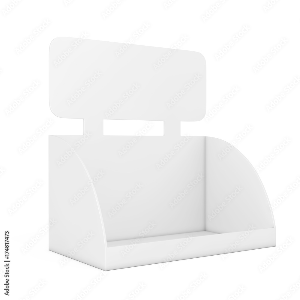Blank Empty Box Display for Products Promotion with Copy Space for Yours Design. 3d Rendering Blank Empty Box Display for Products Promotion with Copy Space for Yours Design. 3d Rendering