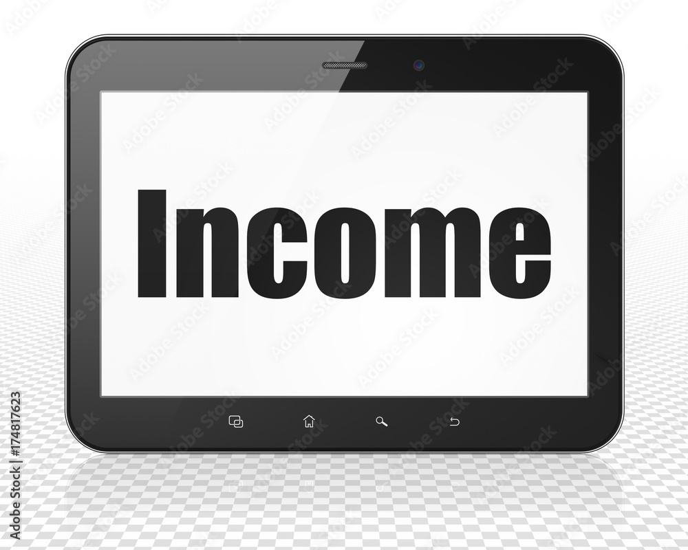 Business concept: Tablet Pc Computer with Income on display Business concept: Tablet Pc Computer with Income on display
