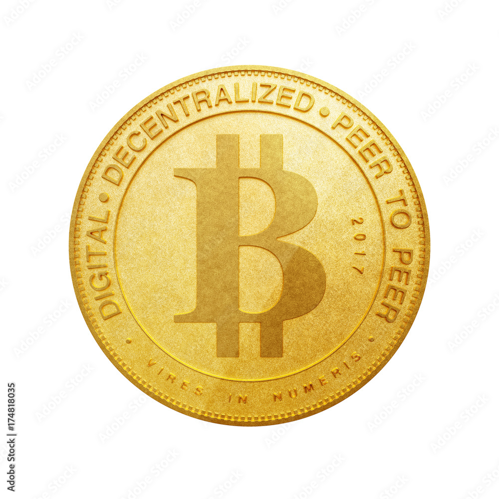 Digital and Cryptocurrency Concept. Golden Bitcoin. 3d Rendering Digital and Cryptocurrency Concept. Golden Bitcoin. 3d Rendering