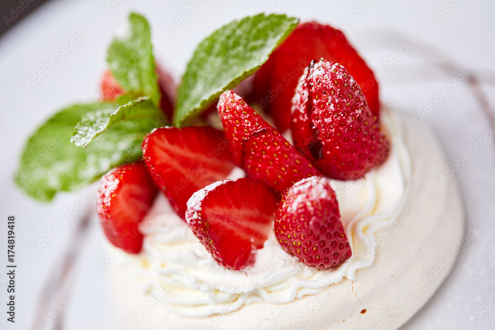meringue dessert with fresh berries meringue dessert with fresh berries