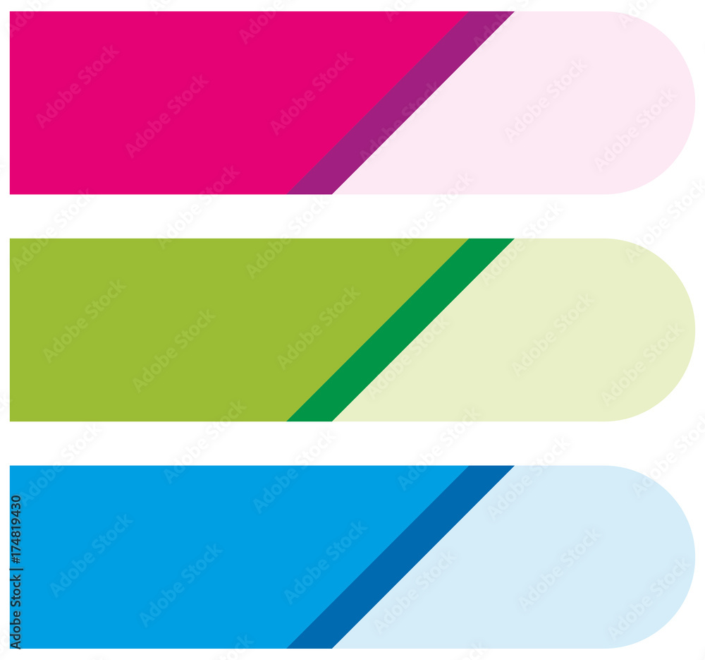 Fototapeta premium Banner template with pink green and blue