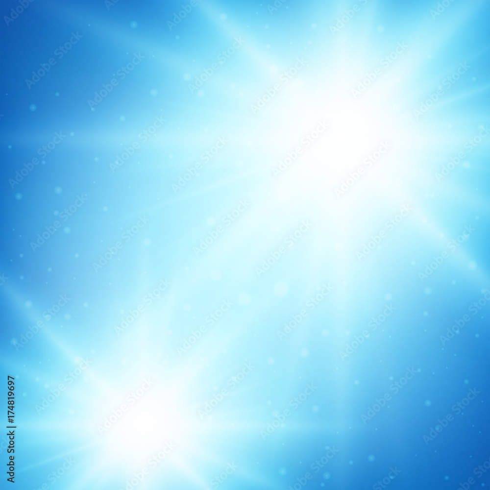 Background with light in blue sky Background with light in blue sky