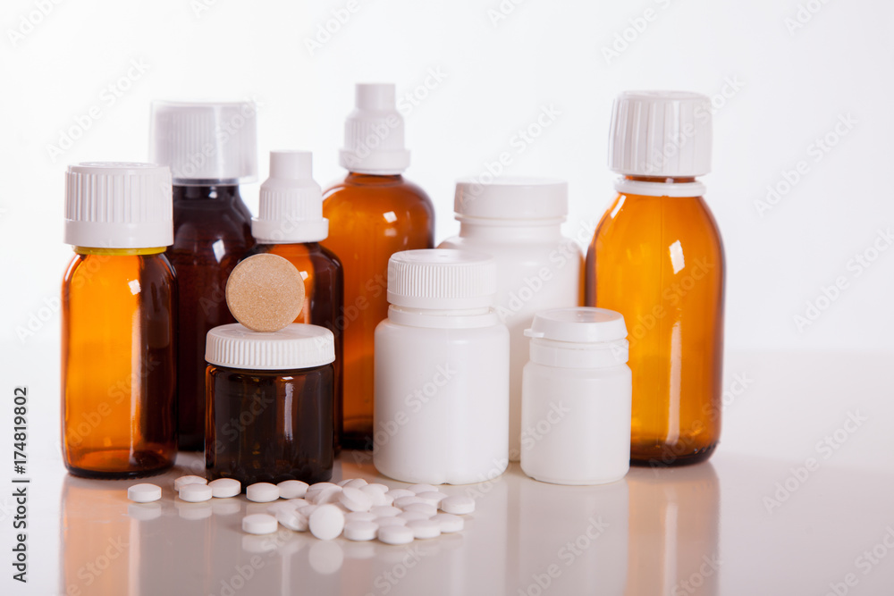 Medical pills and hot tea with lemon, treatment of colds, flu and runny. Medical pills and hot tea with lemon, treatment of colds, flu and runny.