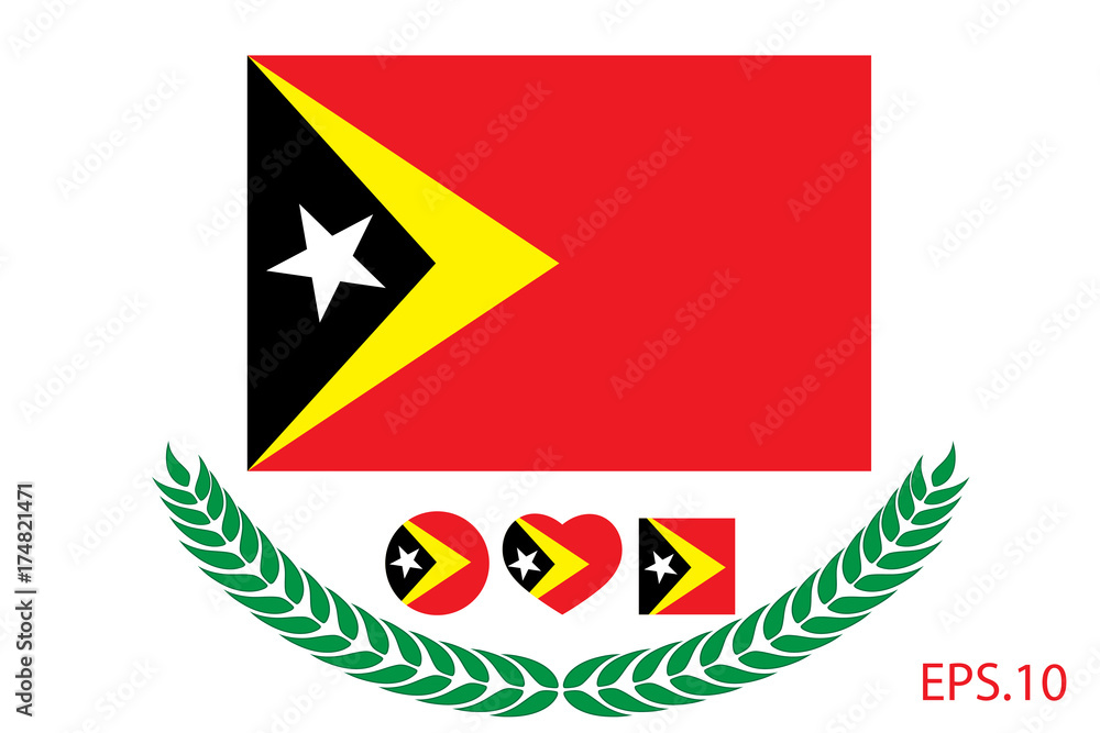 Vector illustration of Timor-Leste, flag. eps 10