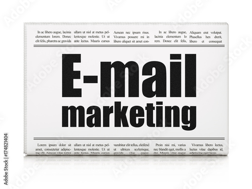 Advertising concept: newspaper headline E-mail Marketing