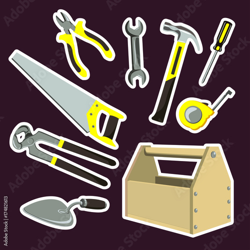 Illustration is a set of cartoon tools