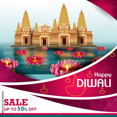 illustration of Happy Diwali shopping sale offer