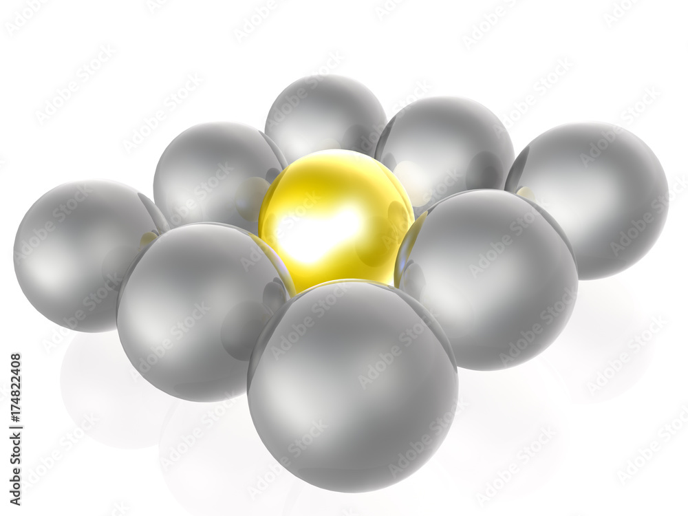 Yellow and grey spheres Yellow and grey spheres