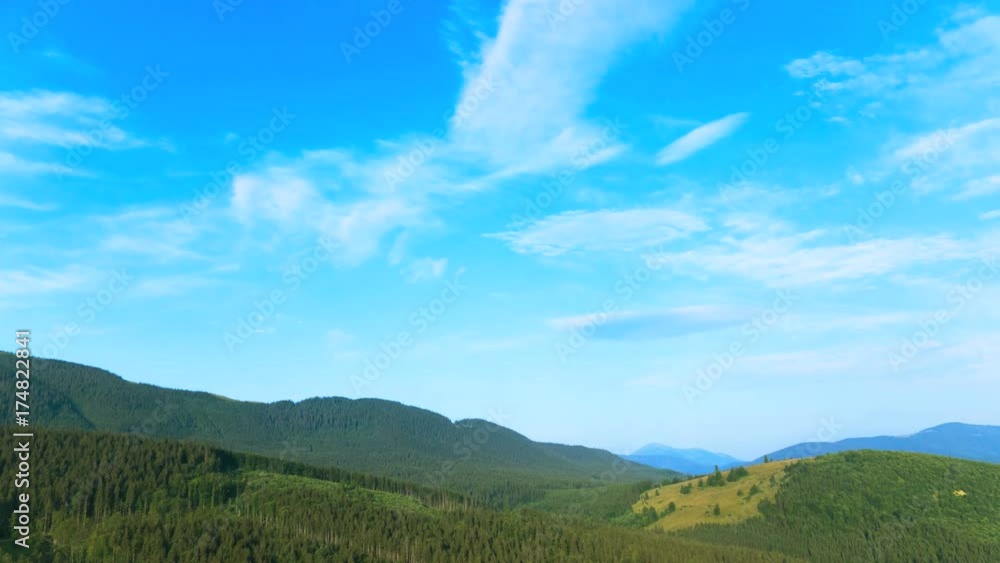 4K. Mountain hills with clouds and blue sky. Without birds, time lapse, RAW output 4K. Mountain hills with clouds and blue sky. Without birds, time lapse, RAW output