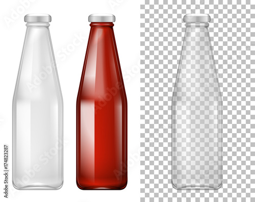 Tall bottle design with red liquid