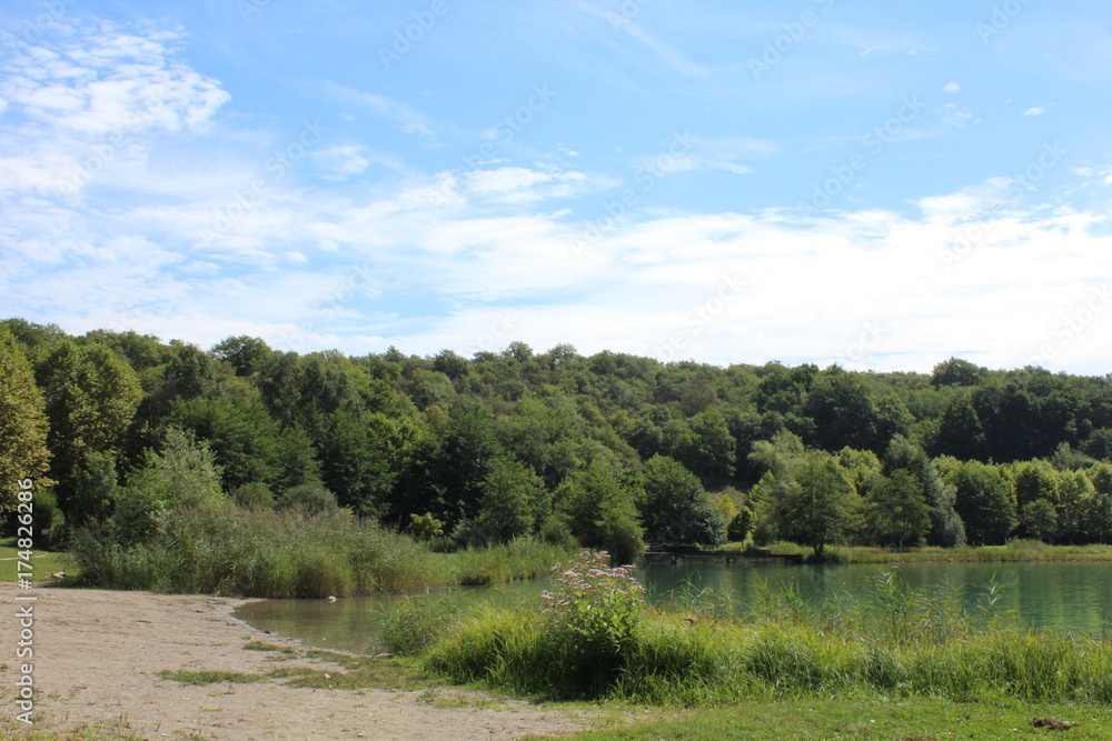 Obraz premium le lac et sa verdure