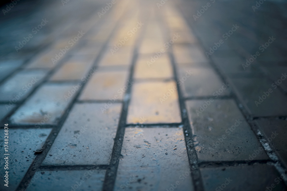 Gray paving slab on the street