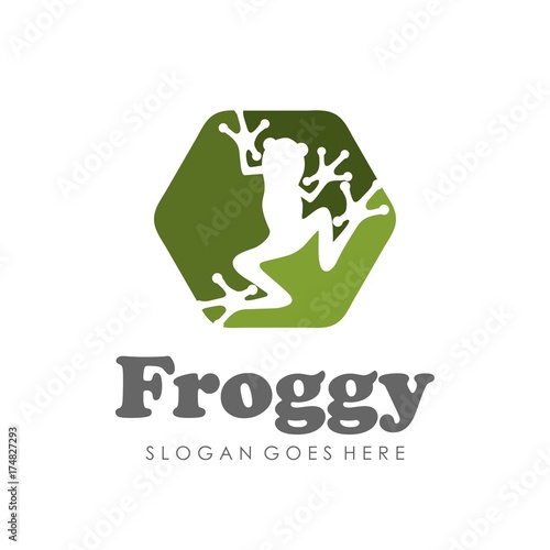 Frog logo design template