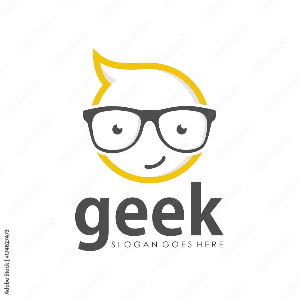Geek logo design template
