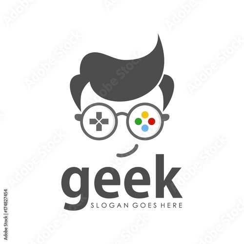 Geek logo design template