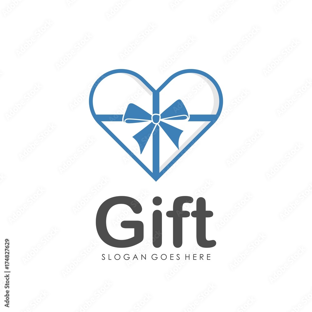 Gift and box surprise logo design template Gift and box surprise logo design template