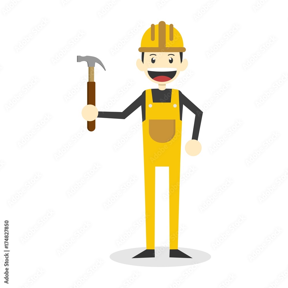 Construction worker character design illustration Construction worker character design illustration