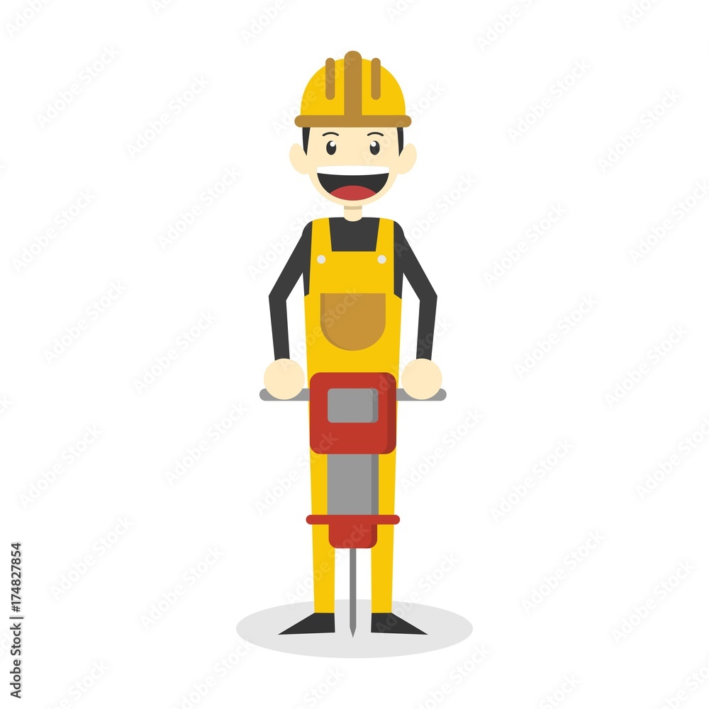 Construction worker character design illustration Construction worker character design illustration