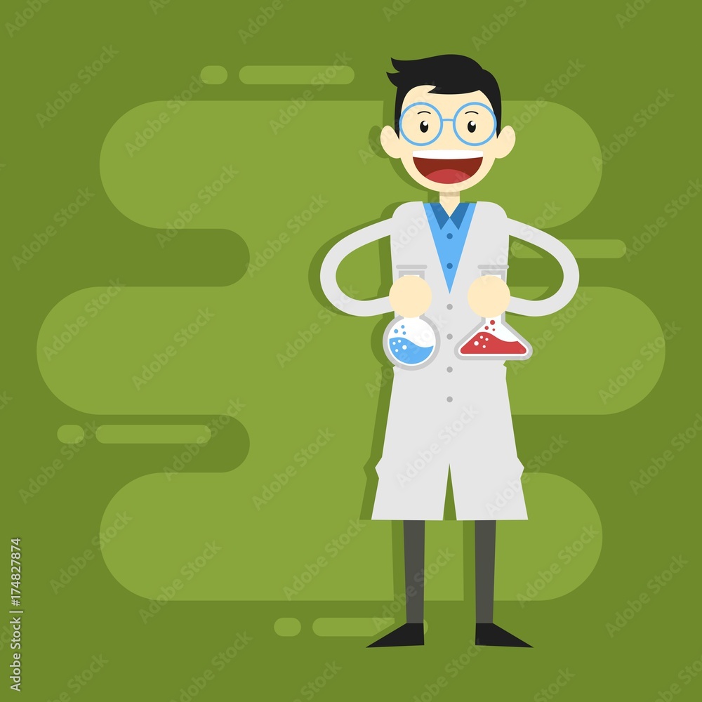 Laboratory staff character design illustration Laboratory staff character design illustration