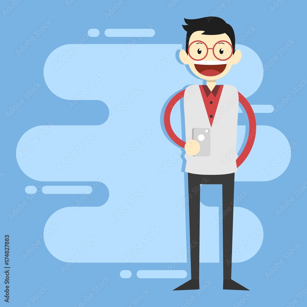 Young manager and businessman character design illustration Young manager and businessman character design illustration