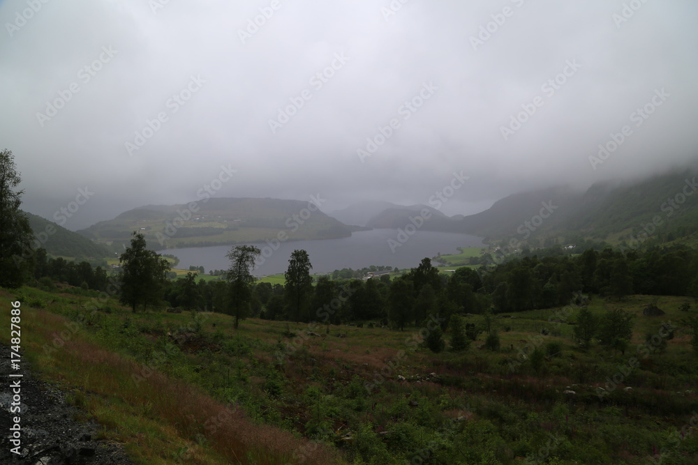 Beautiful Nature Norway natural landscape during a rainy day