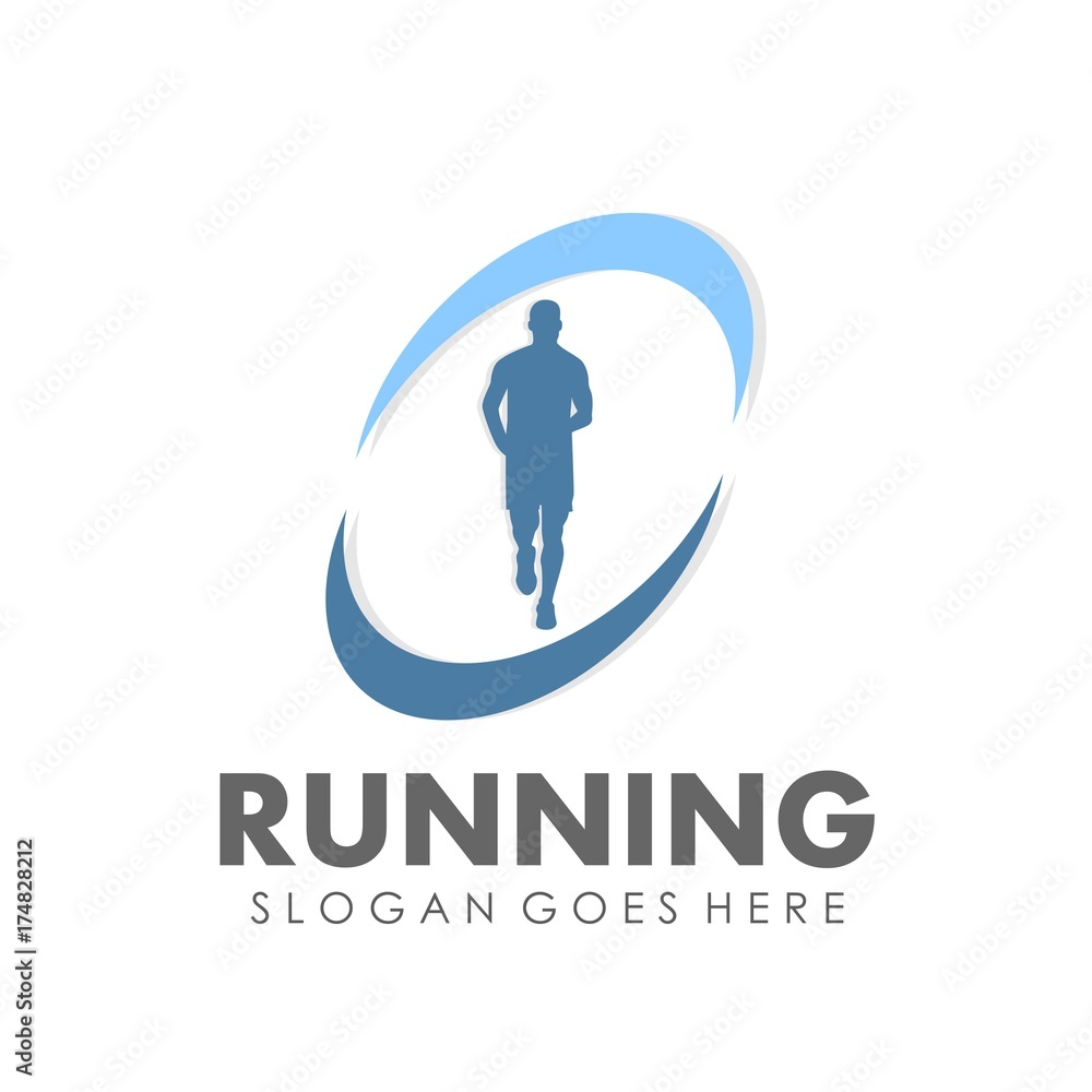 Running and marathon logo design template Running and marathon logo design template