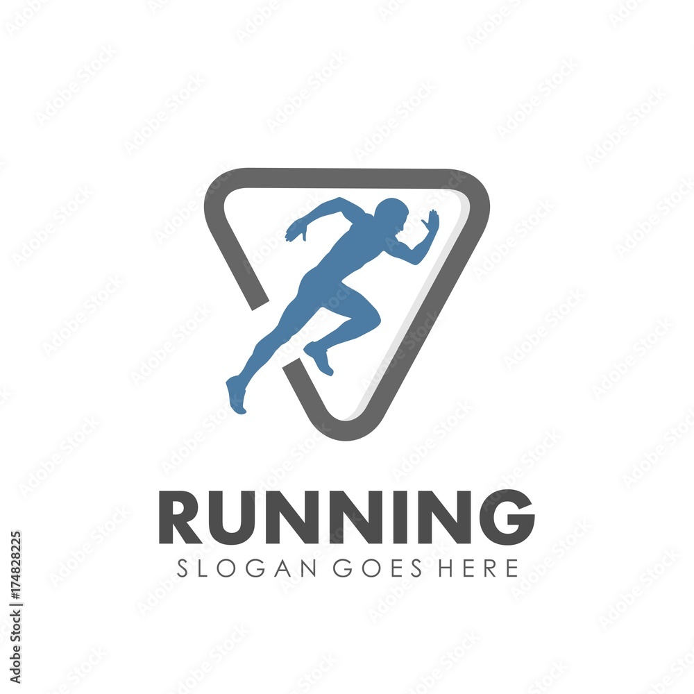 Running and marathon logo design template Running and marathon logo design template