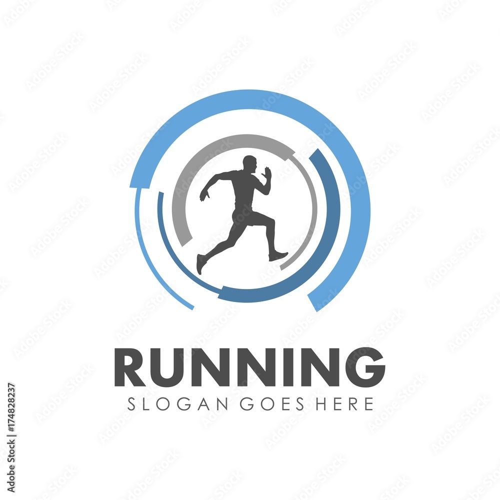 Running and marathon logo design template Running and marathon logo design template