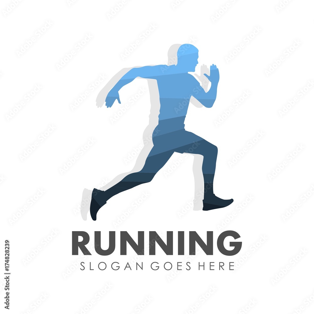 Running and marathon logo design template Running and marathon logo design template