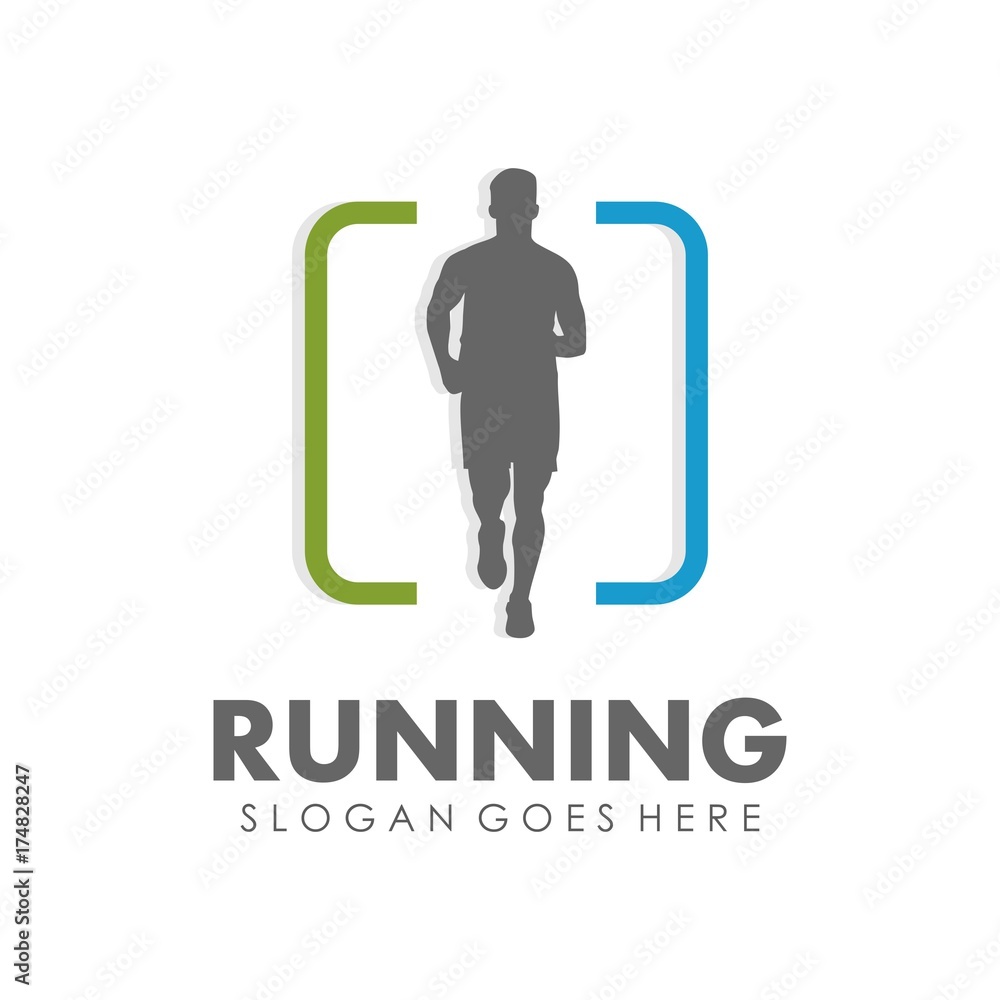 Running and marathon logo design template Running and marathon logo design template