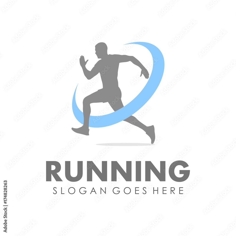 Running and marathon logo design template Running and marathon logo design template