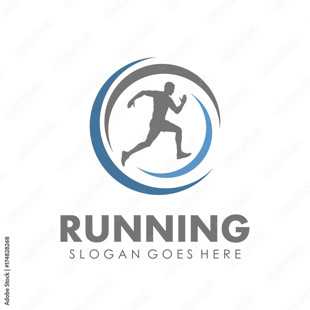 Running and marathon logo design template Running and marathon logo design template