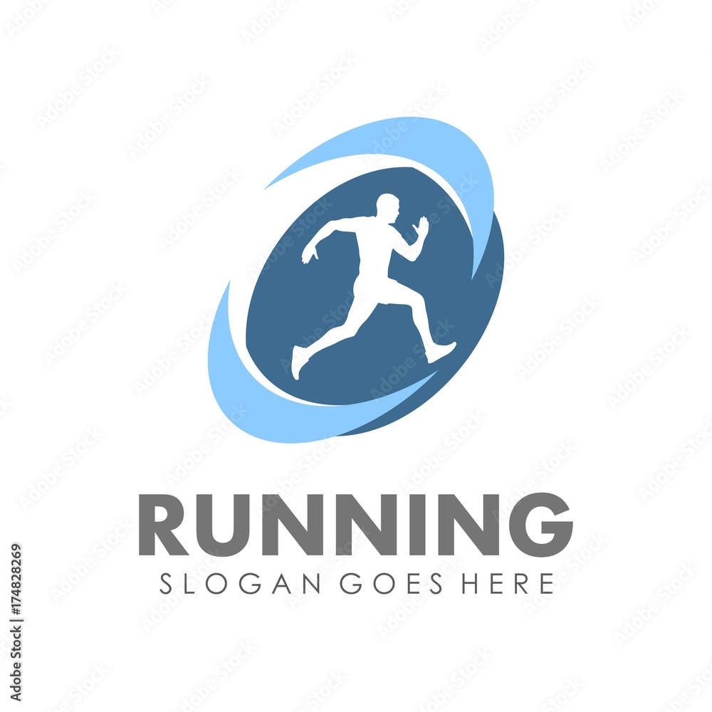 Running and marathon logo design template Running and marathon logo design template