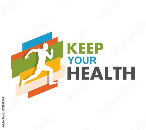 Running and marathon logo design template