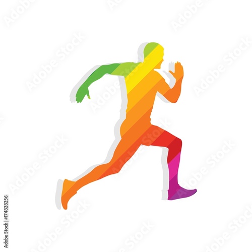 Running and marathon logo design template