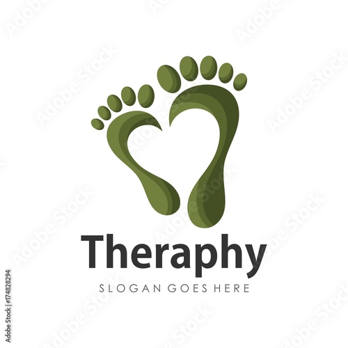 Footprint and reflexology logo template design photo