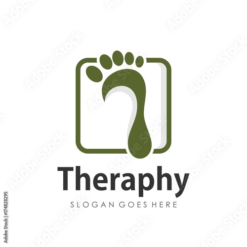 Footprint and reflexology logo template design