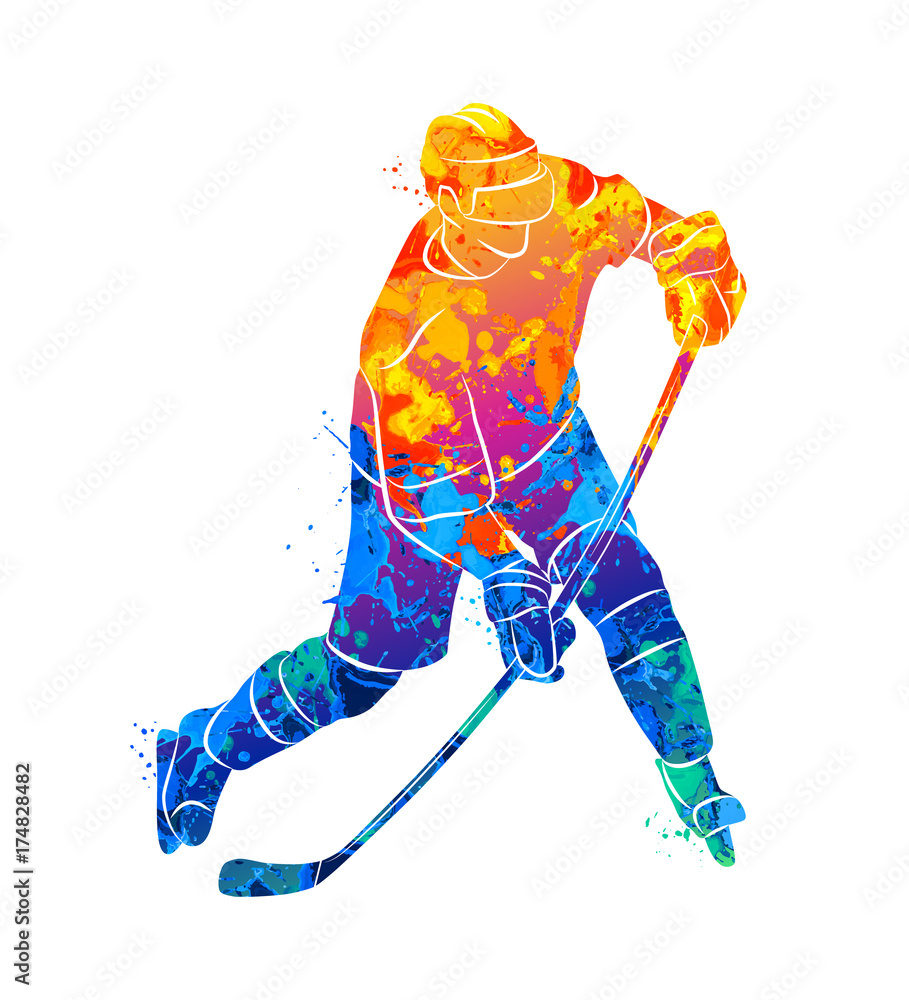 Fototapeta premium Hockey player illustration