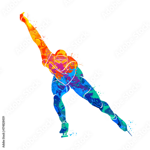 Abstract speed skaters