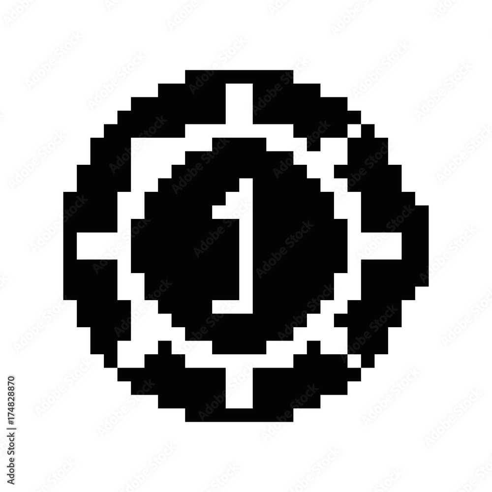 pixelated coin game icon pixelated coin game icon