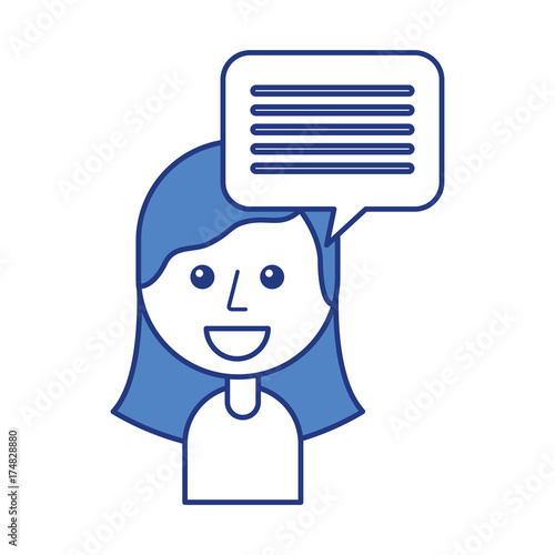 cartoon girl and speech bubble message