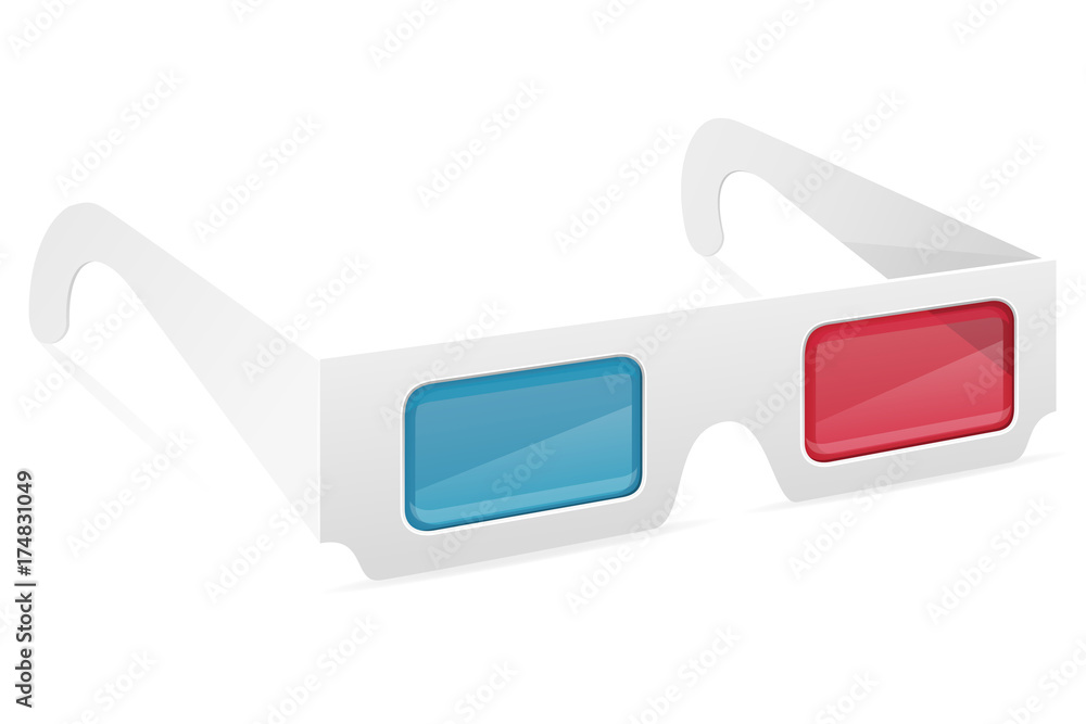 Fototapeta premium 3d paper glasses stock vector illustration