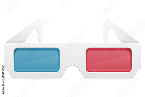 3d paper glasses stock vector illustration