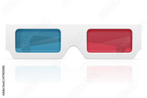 3d paper glasses stock vector illustration