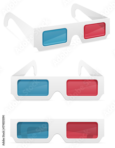 3d paper glasses stock vector illustration