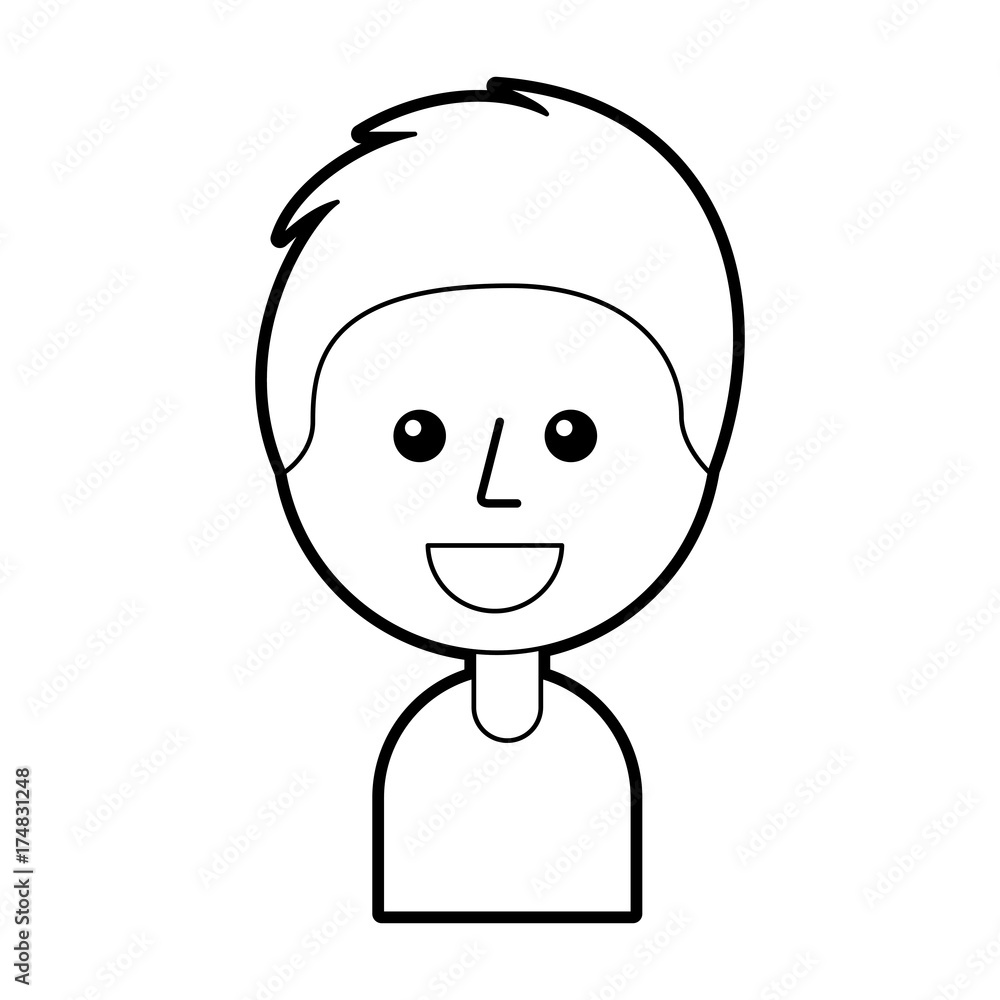 portrait of happy young boy smiling cartoon portrait of happy young boy smiling cartoon