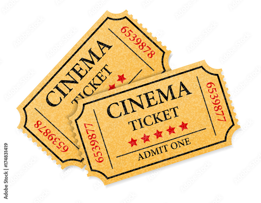 Fototapeta premium cinema ticket stock vector illustration