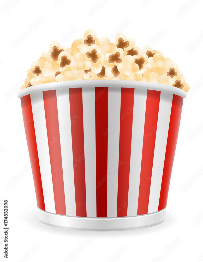 popcorn in striped cardboard package stock vector illustration popcorn in striped cardboard package stock vector illustration