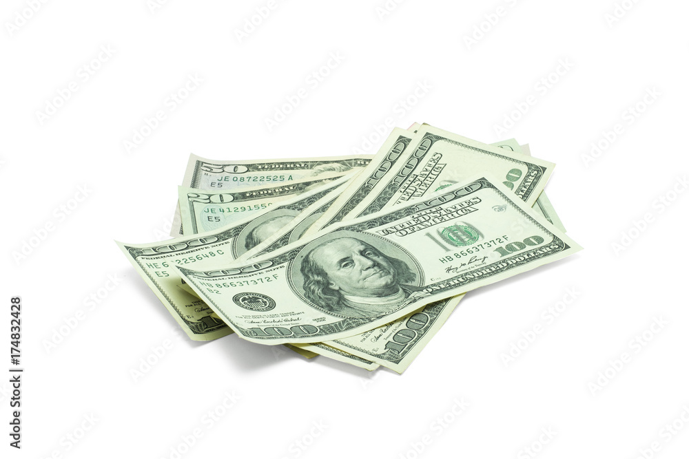 A group of banknotes isolated on white background with clipping path. A group of banknotes isolated on white background with clipping path.