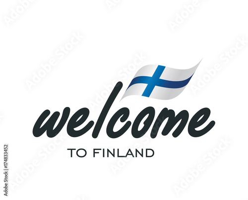 Welcome to Finland flag sign logo icon